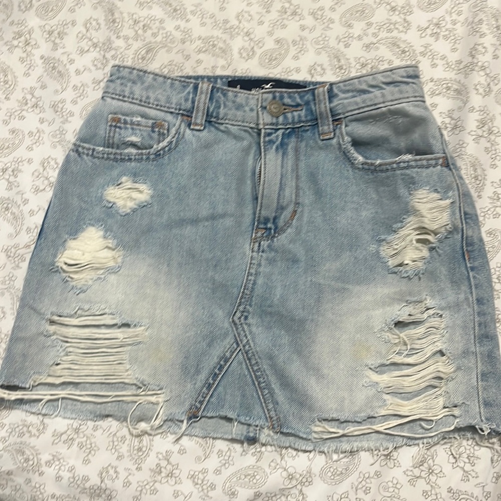 Hollister High Rise Jean Skirt